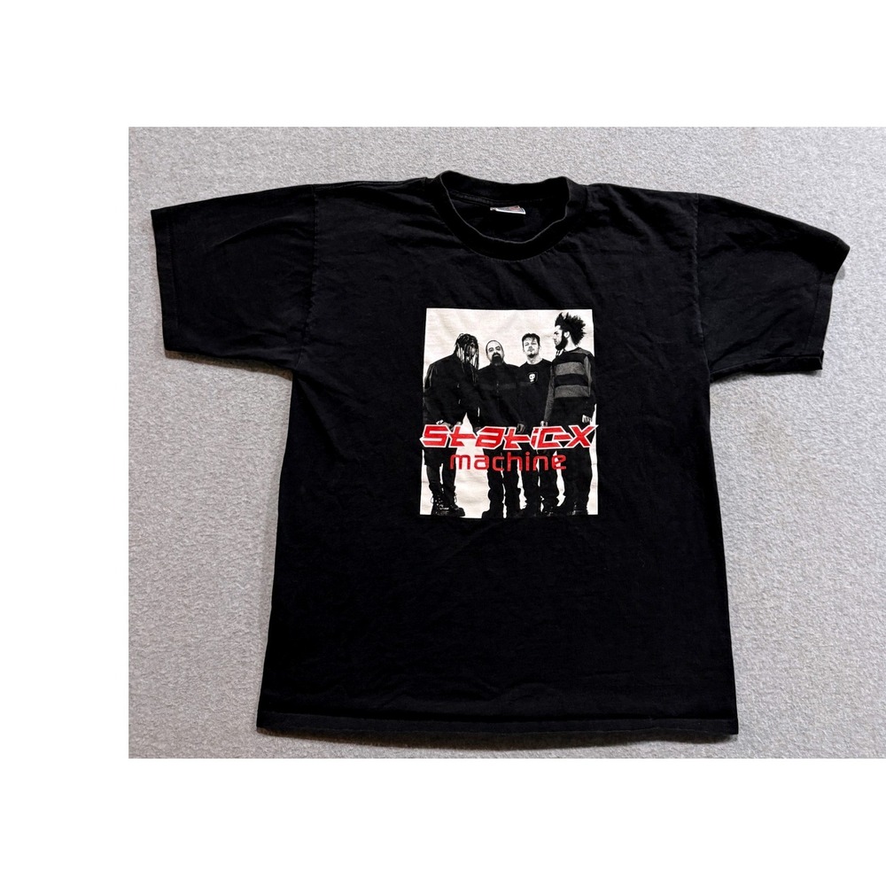 Vintage Static-X Machine Tour Shirt Mens Large Single Stitch All Sport Roxy